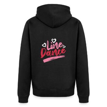 Linedance Linedancing Country Fan - Geschenk - Unisex Premium Bio Zip Hoodie - Schwarz - Hinten - Nico (187cm)
