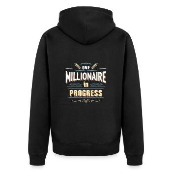 On the path to wealth - Unisex Premium Organic Zip Hoodie - black - Back - Nico (187cm)