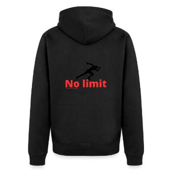 No Limit - Unisex Premium Organic Zip Hoodie - black - Back - Nico (187cm)