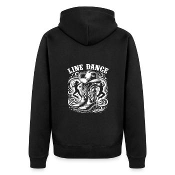 Line Dancing Country Dance - Line Dance Tanzen - Unisex Premium Bio Zip Hoodie - Schwarz - Hinten - Nico (187cm)