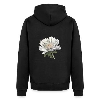 Alpenblume - Unisex Premium Bio Zip Hoodie - Schwarz - Hinten - Nico (187cm)