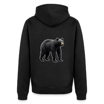 Black bear - Unisex Premium Organic Zip Hoodie - black - Back - Nico (187cm)