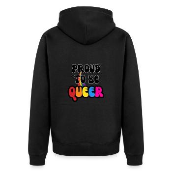 Queer + Rainbow LGBTQ+ Pride Month - Unisex Premium Organic Zip Hoodie - black - Back - Nico (187cm)