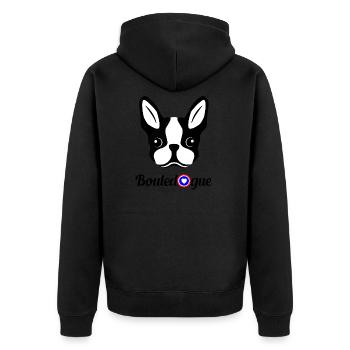 french bouledogue - Veste à capuche bio Premium Unisexe - noir - Dos - Nico (187cm)