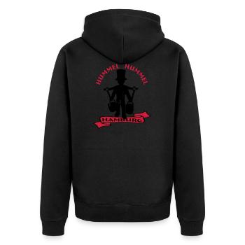 Hamburg_Hummel_Hummel - Unisex Premium Bio Zip Hoodie - Schwarz - Hinten - Nico (187cm)