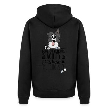 Boire ou Conduire - Border Collie - Veste à capuche bio Premium Unisexe - noir - Dos - Nico (187cm)