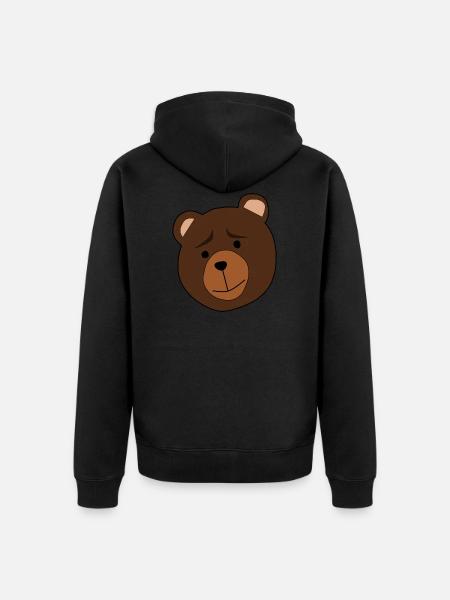teddy bear - Unisex Premium Organic Zip Hoodie - black