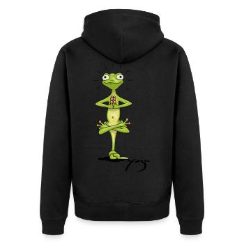 Yoga Zen Gecko Méditation Illumination - Veste à capuche bio Premium Unisexe - noir - Dos - Nico (187cm)