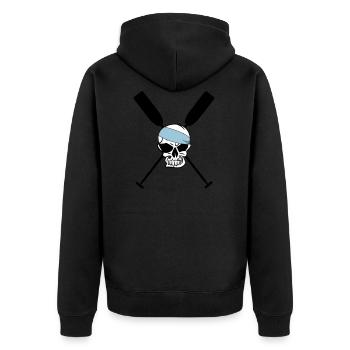 Paddle oars crossed skull skull Skull 3c - Unisex Premium Organic Zip Hoodie - black - Back - Nico (187cm)