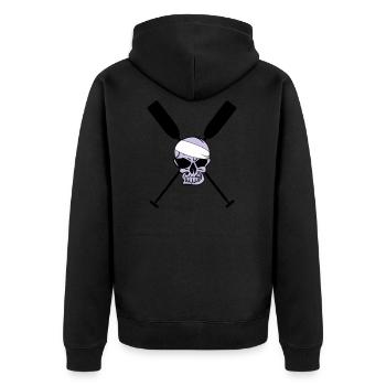 Totenkopf Paddel Ruder Kanu Drachenboot - Unisex Premium Bio Zip Hoodie - Schwarz - Hinten - Nico (187cm)