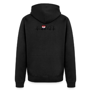 home roots heart love patrie Croatie - Veste à capuche bio Premium Unisexe - noir - Dos - Nico (187cm)