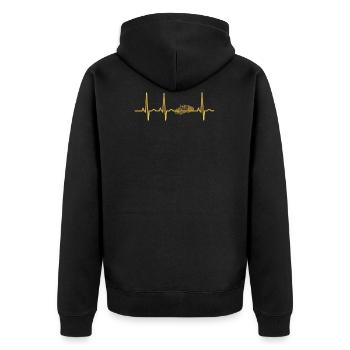 evolution ekg heartbeat truck driver truck trucker - Unisex Premium Organic Zip Hoodie - black - Back - Nico (187cm)