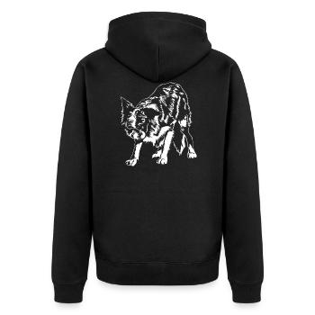 BORDER COLLIE herding dogs Wilsign's herding dog - Unisex Premium Organic Zip Hoodie - black - Back - Nico (187cm)