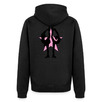 Eiskunstlauf Schlittschuhlauf Eis Figuren Tanz - Unisex Premium Bio Zip Hoodie - Schwarz - Hinten - Nico (187cm)