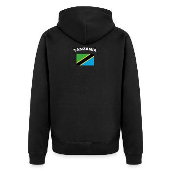 J'adore les racines d'amour de la maison de la maison TANZANIE - Veste à capuche bio Premium Unisexe - noir - Dos - Nico (187cm)