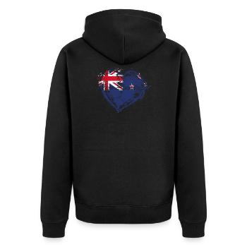 PAYS CADEAU ROOTS AMOUR Nouvelle-Zélande - Veste à capuche bio Premium Unisexe - noir - Dos - Nico (187cm)