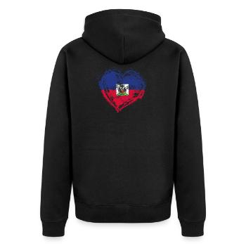 PAYS CADEAU ROOTS AMOUR Haïti - Veste à capuche bio Premium Unisexe - noir - Dos - Nico (187cm)