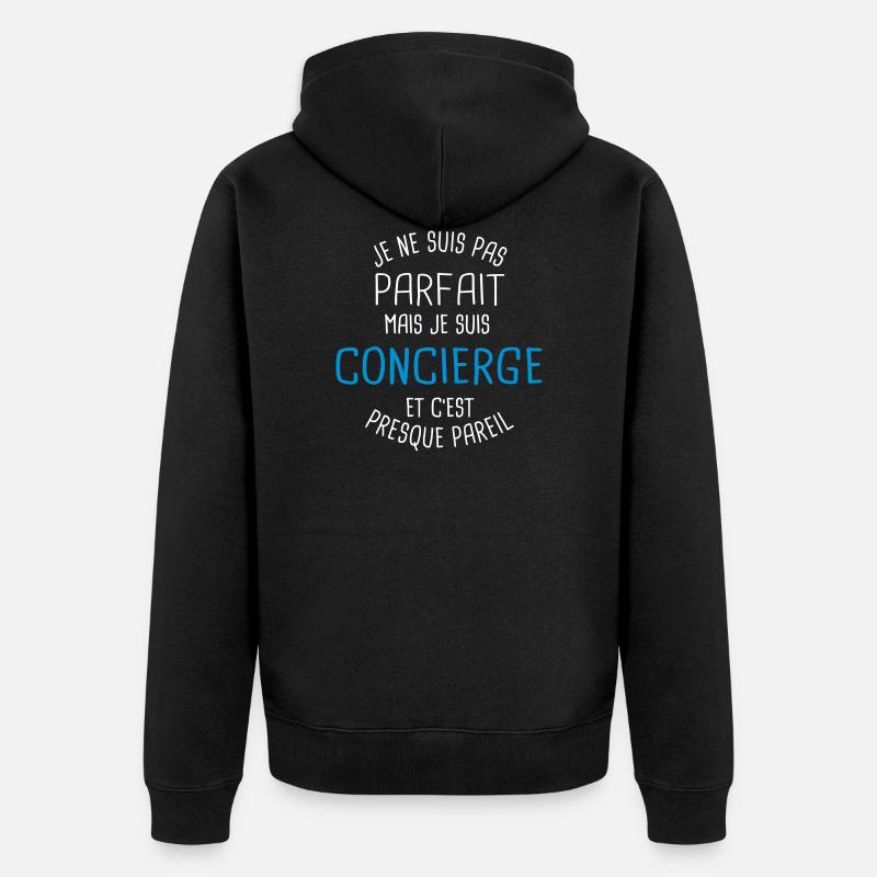 Pas parfait mais concierge - Veste à capuche bio Premium Unisexe - noir