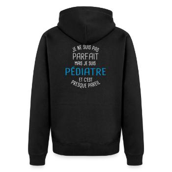 Pas parfait mais pédiatre - Veste à capuche bio Premium Unisexe - noir - Dos - Nico (187cm)