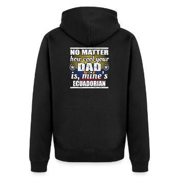 no matter cool dad father poison Ecuador png - Unisex Premium Organic Zip Hoodie - black - Back - Nico (187cm)