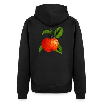 Apple Apple Veggie Fruit Fruits Tree Tree3 - Unisex Premium Organic Zip Hoodie - black - Back - Nico (187cm)