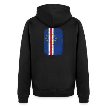 roots home country roots home Cape Verde - Unisex Premium Organic Zip Hoodie - black - Back - Nico (187cm)