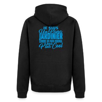 Papa jardinier mais plus cool - Veste à capuche bio Premium Unisexe - noir - Dos - Nico (187cm)