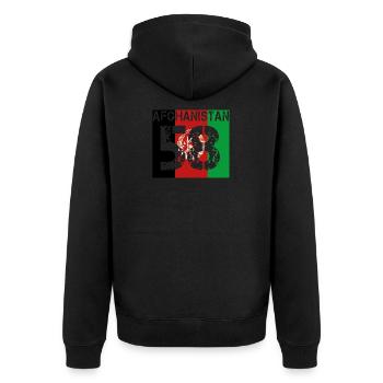 AFGHANISTAN Fussball verein team party em wm 58 - Unisex Premium Bio Zip Hoodie - Schwarz - Hinten - Nico (187cm)