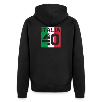 Italie Italia Football wm queen king meister 40 - Veste à capuche bio Premium Unisexe - noir - Dos - Nico (187cm)