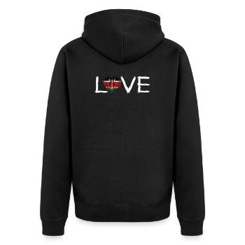 Liebe Heimat Wurzeln Home Stolz Land Kenia png - Unisex Premium Bio Zip Hoodie - Schwarz - Hinten - Nico (187cm)
