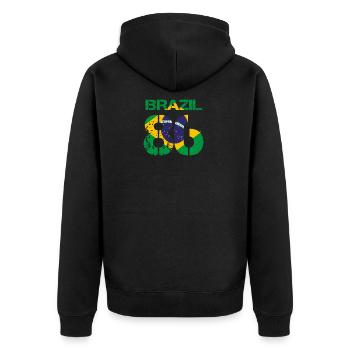 Football club team party em wm BRAZIL 86 - Veste à capuche bio Premium Unisexe - noir - Dos - Nico (187cm)