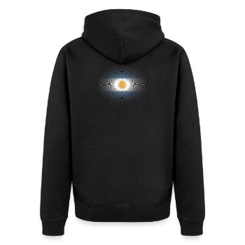 Amour de la maison patrie soleil brille drapeau fièrement argen - Veste à capuche bio Premium Unisexe - noir - Dos - Nico (187cm)