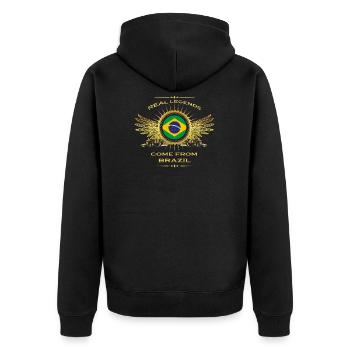 Légendes nés cadeau maison à BRAZIL - Veste à capuche bio Premium Unisexe - noir - Dos - Nico (187cm)