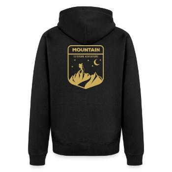 Mountain mountain hiking gift - Unisex Premium Organic Zip Hoodie - black - Back - Nico (187cm)