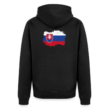 Drapeau Roots Roots natif Slovaquie .png - Veste à capuche bio Premium Unisexe - noir - Dos - Nico (187cm)