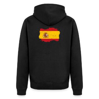 Roots Wurzeln Flagge heimat Land Spanien png - Unisex Premium Bio Zip Hoodie - Schwarz - Hinten - Nico (187cm)
