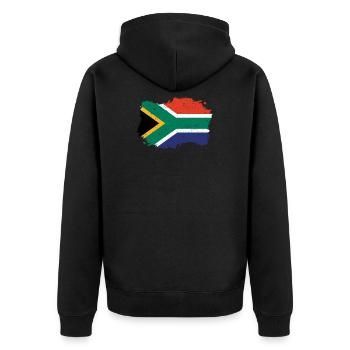 Roots drapeau pays d'origine Afrique du Sud .png - Veste à capuche bio Premium Unisexe - noir - Dos - Nico (187cm)