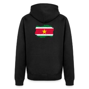 Roots Accueil Drapeau Suriname Png - Veste à capuche bio Premium Unisexe - noir - Dos - Nico (187cm)