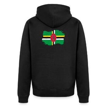 Roots roots flag homeland country Dominica png - Unisex Premium Organic Zip Hoodie - black - Back - Nico (187cm)