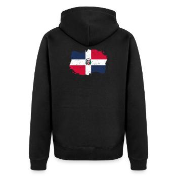 indigène Drapeau Roots Roots Re dominicaine - Veste à capuche bio Premium Unisexe - noir - Dos - Nico (187cm)