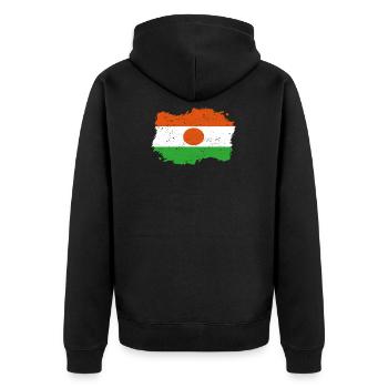 Roots Wurzeln Flagge heimat Land Niger png - Unisex Premium Bio Zip Hoodie - Schwarz - Hinten - Nico (187cm)