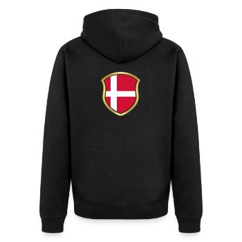Champion de la Coupe du Monde 2018 équipe wm Danemark .png - Veste à capuche bio Premium Unisexe - noir - Dos - Nico (187cm)