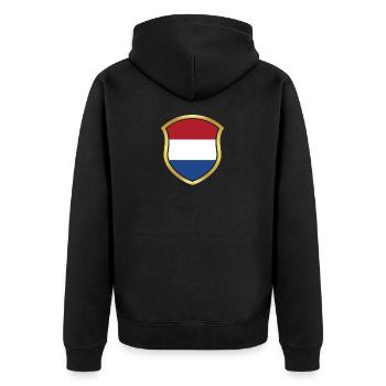 Weltmeister Champion 2018 wm team holland png - Unisex Premium Bio Zip Hoodie - Schwarz - Hinten - Nico (187cm)