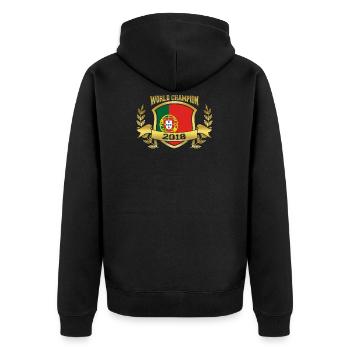 Weltmeister wm champion team 2018 PORTUGAL portuge - Unisex Premium Bio Zip Hoodie - Schwarz - Hinten - Nico (187cm)