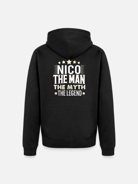 Nico - Unisex Premium Organic Zip Hoodie - black