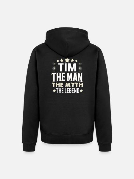 Tim - Veste à capuche bio Premium Unisexe - noir