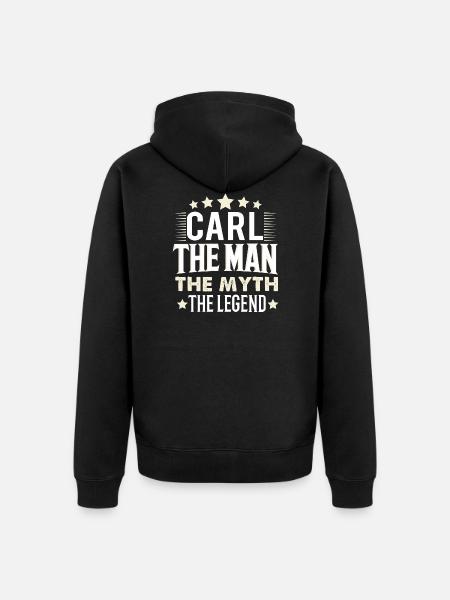 Carl - Unisex Premium Bio Zip Hoodie - Schwarz