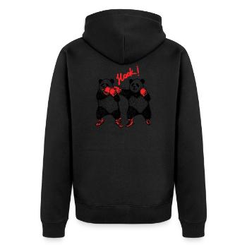 boxe panda Out main - Veste à capuche bio Premium Unisexe - noir - Dos - Nico (187cm)