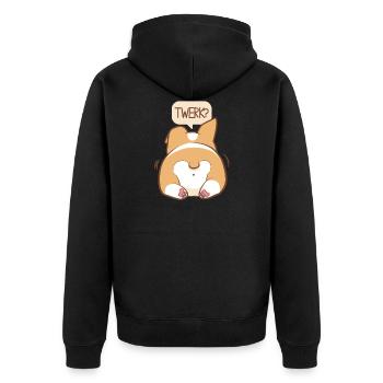 Hund Haustier Tanzen Twerk Party Geschenk Tier - Unisex Premium Bio Zip Hoodie - Schwarz - Hinten - Nico (187cm)