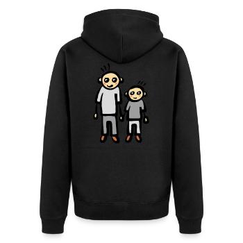 Family father son daddy parents - Unisex Premium Organic Zip Hoodie - black - Back - Nico (187cm)